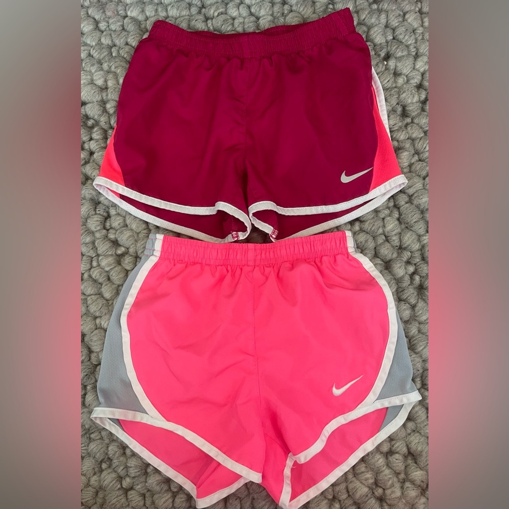 Nike. Dri-fit. 2 pair Shorts. Pink. Sz. 6. SF/PF